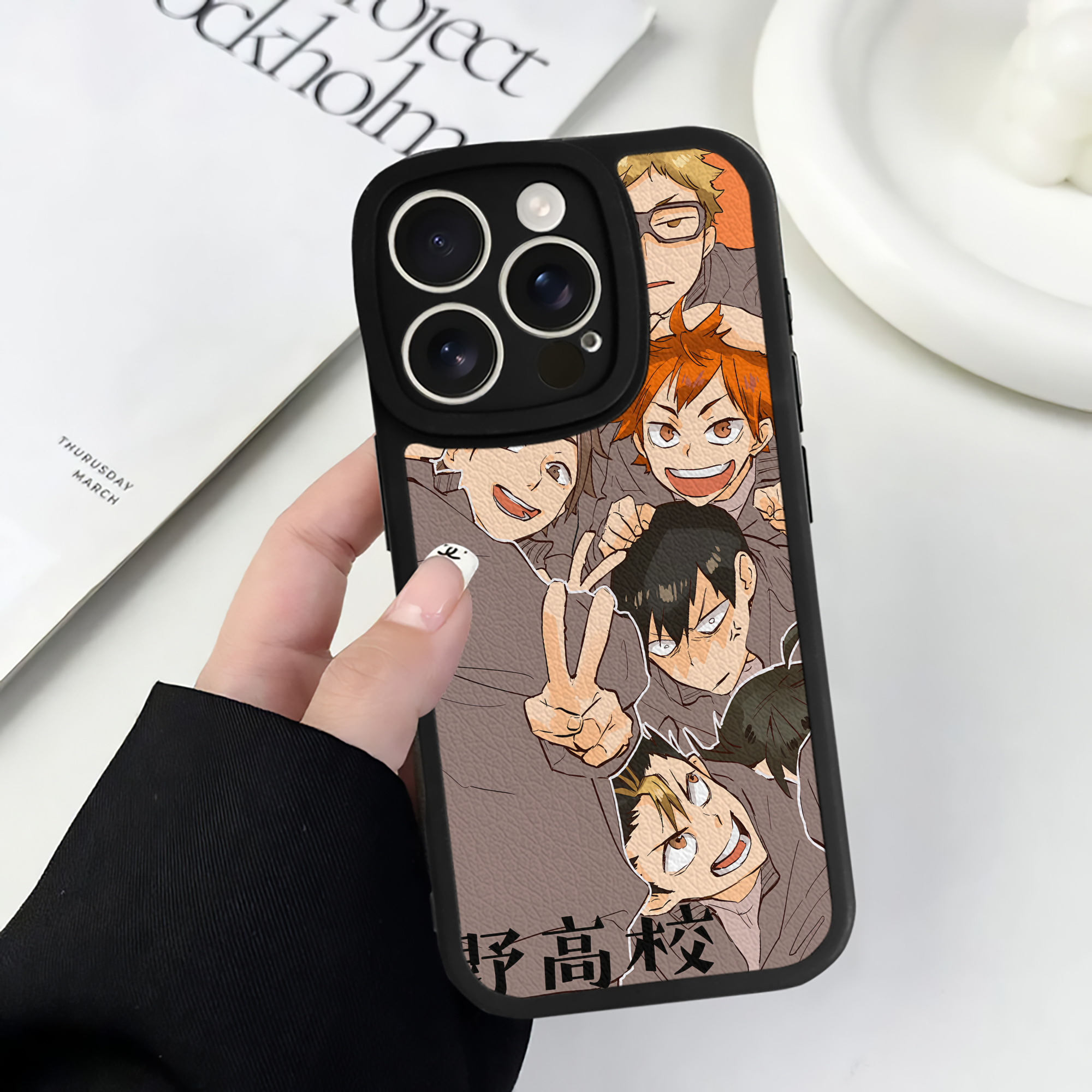 （画像用） ハイキュー!! Haikyu!! 【iPhone 16シリーズ対応】シリコンスマホケース（レザー調） 材質：シリコン